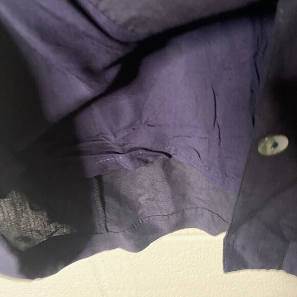Mo Vint New York Black Shirt Dress XS Short Sleeve Anthropologie Linen Blue - Picture 6 of 11